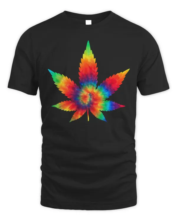 Cannabis T-Shirt - Weed Tie Dye Hippie Stoner Shirt Gift T-Shirt