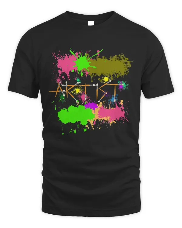 Artist Painters Funny Womens Splatter Paint Graffiti Costume T-Shirt