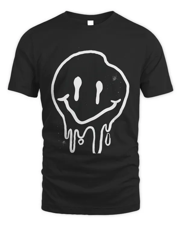 Black Smiley Graffiti Urban Paint Drip Design Men Women Kids T-Shirt