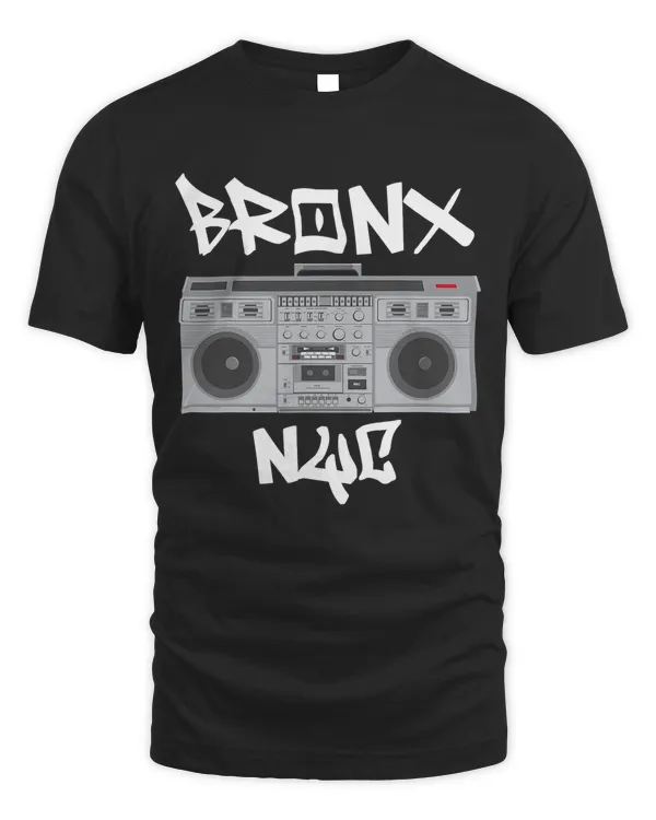 Bronx NYC Boom Box Graffiti Lettering T-Shirt