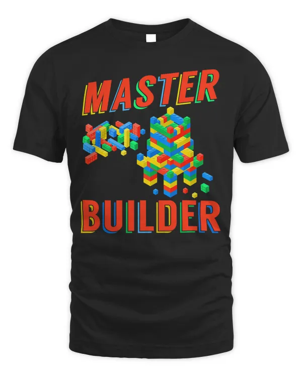 Colorful Building Blocks Bricks T-Shirt Cool Master Builder T-Shirt