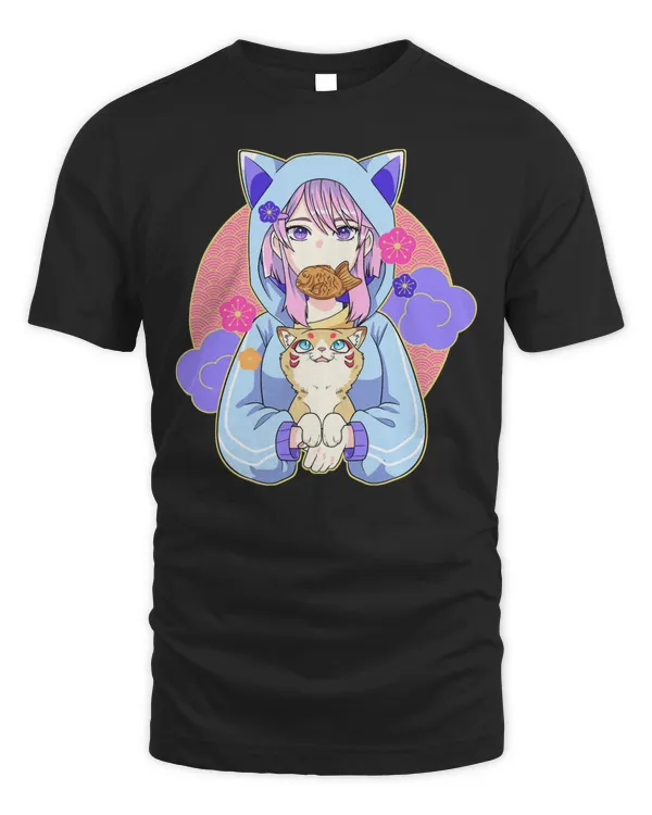 Asocial Kawaii Japanese Anime Cat Lover Pastel Waifu Fangirl Pullover Hoodie