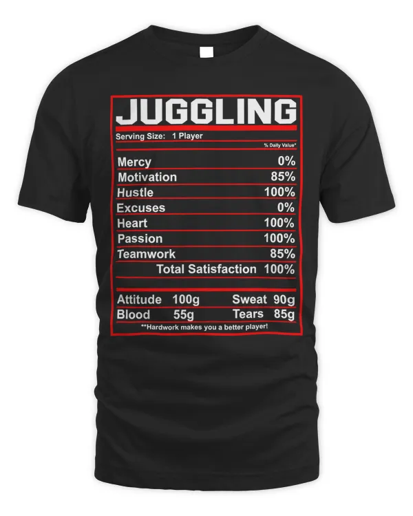 Funny Juggling Nutrition Facts Juggler T-Shirt