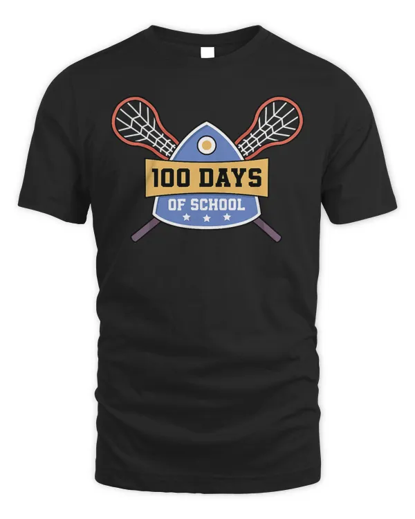 100 Days Of School Lacrosse For Teacher Students T-Shirt