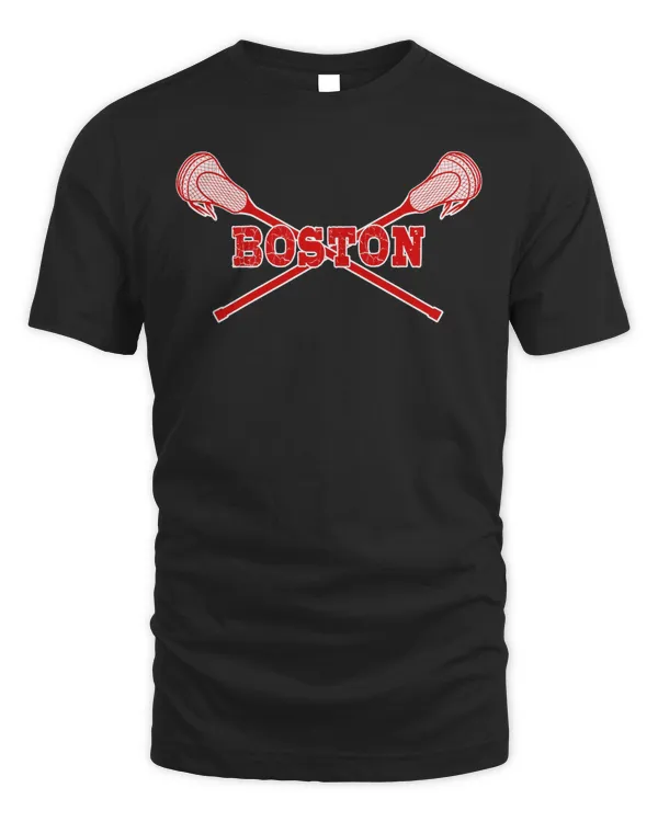 Boston Lacrosse with LAX Sticks T-Shirt