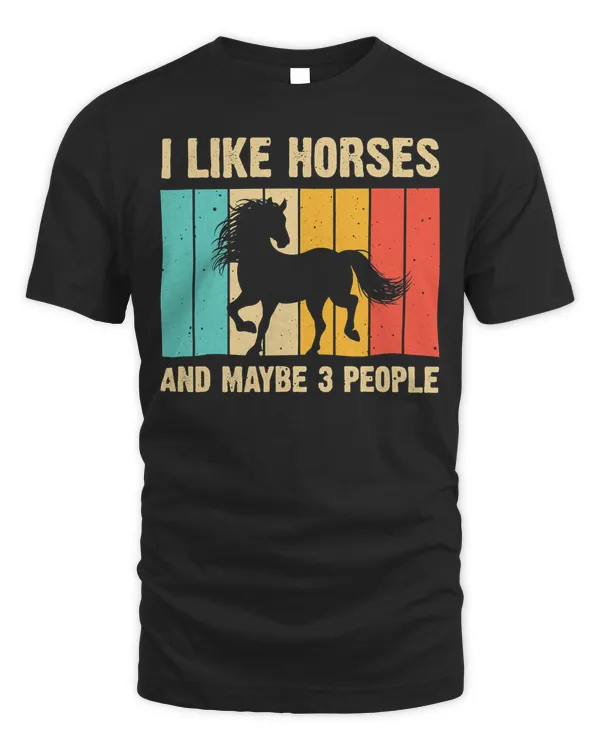 Funny Horse Art Horse Lover Men Women Boys Girls Introvert T-Shirt