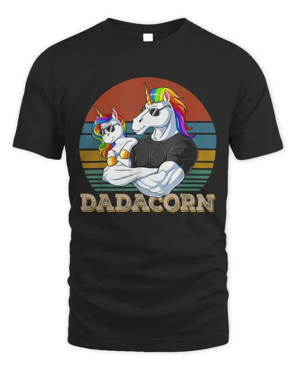 Dadacorn Unicorn Dad of the Birthday Girl Princess Daughter Vintage T-Shirt