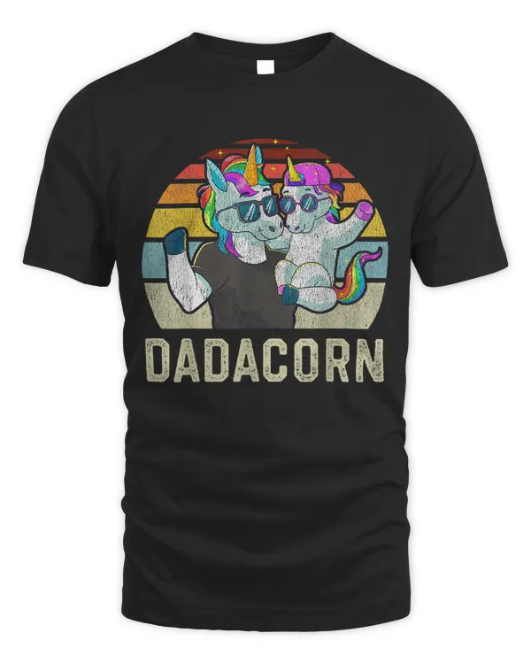 Dadacorn Unicorn Dad Papa Retro Vintage Fathers Day Gift T-Shirt