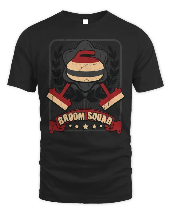 Broom Squad Curling T-Shirt Funny Curler Winter Sports Tee