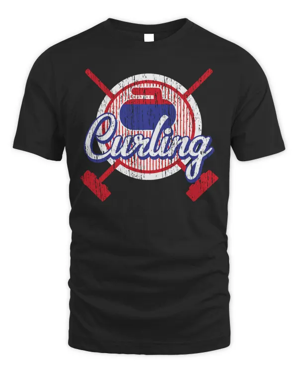 Curling - USA American Winter Sports Gift Long Sleeve T-Shirt