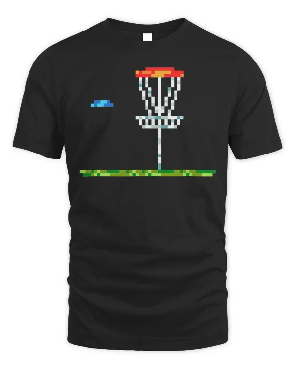 Disc Golf Shirts Men Disc Golf Tee 8 Bit Basket T-Shirt