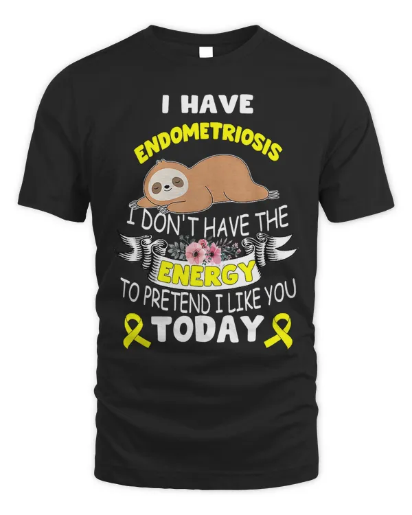 Endometriosis awareness Sloth endo warrior yellow T-shirt T-Shirt