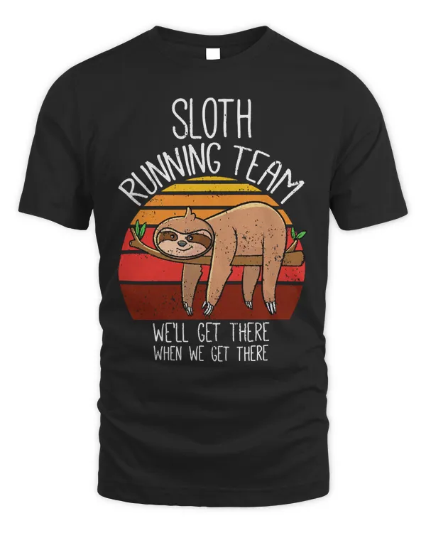 Funny Sloth Gifts Men Women Kids, Vintage Sloth Running Team Pullover Hoodie