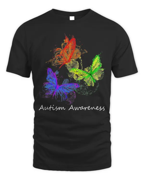 Autism Awareness Butterflies Without Puzzle Pieces Colorful T-Shirt