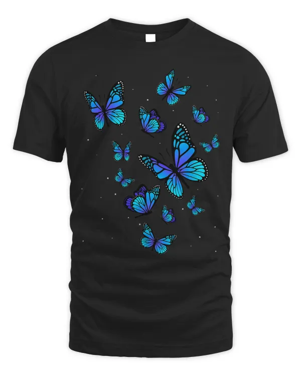 Blue Butterfly Art Garden Beautiful Butterflies T-Shirt