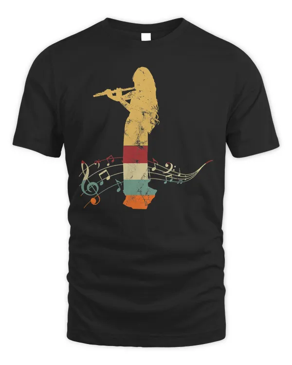 Flute Orchestra Music Transverse Flutes Concert Retro Outfit T-Shirt