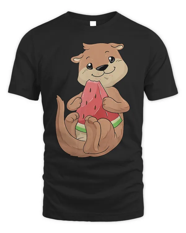 Girl who loves Otters Shirt Watermelon Lover Otter Tank Top