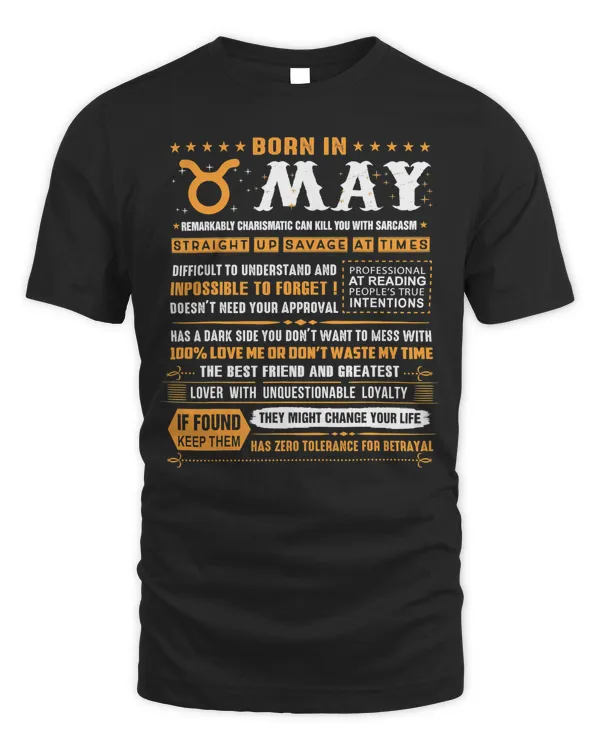 May Birthday Gifts - Born In May Taurus T-Shirt