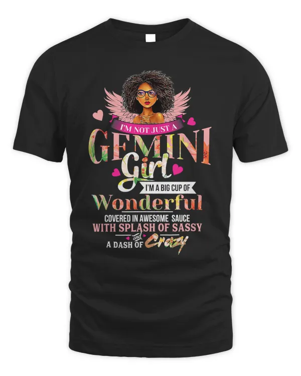 Gemini Girl Birthday Shirt May June Black Women Gifts T-Shirt