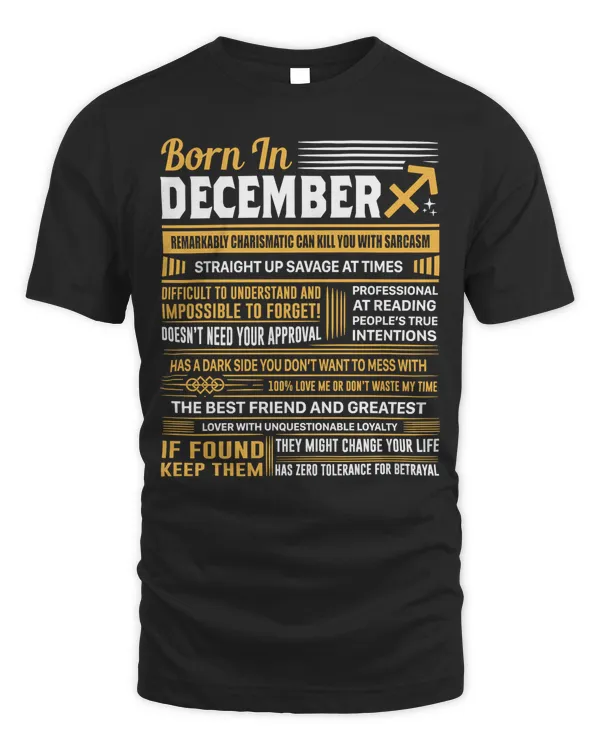 Born In December Sagittarius Funny Birthday Gift Pullover Hoodie