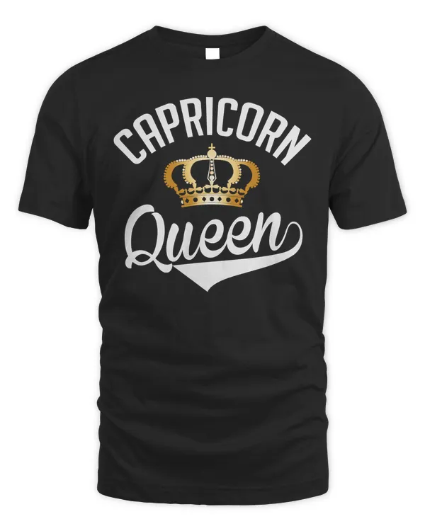 Capricorn Queen Zodiac Graphic Bday Christmas Gift Mom Wife T-Shirt