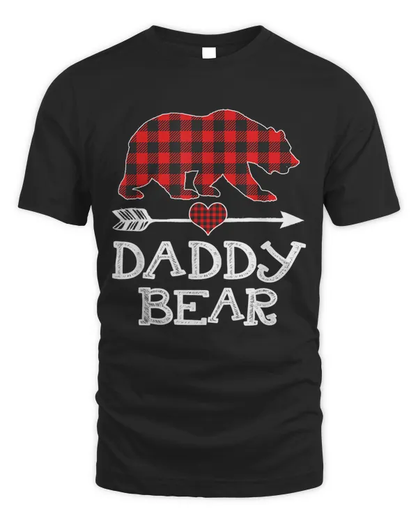 Daddy Bear Christmas Pajama Red Plaid Buffalo Family Gift T-Shirt