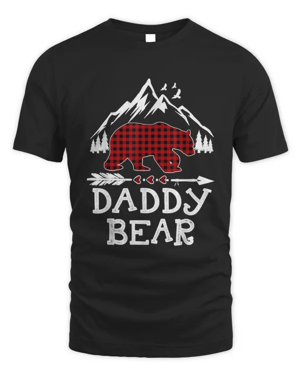 Daddy Bear Christmas Pajama Red Plaid Buffalo Family T-Shirt