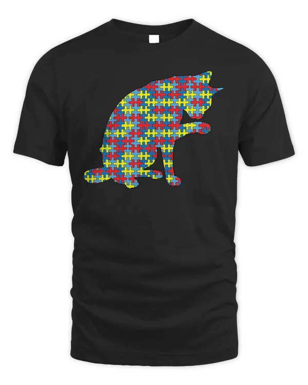 Abyssinian Autism Awareness Kids Kitten Puzzle Day Mom Gift T-Shirt