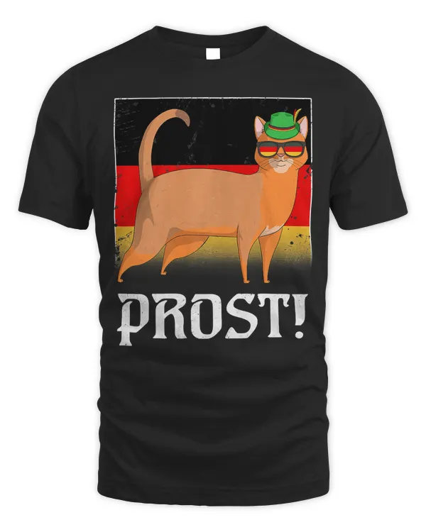 Abyssinian Cat Beer Oktoberfest Prost German Flag Gift Premium T-Shirt