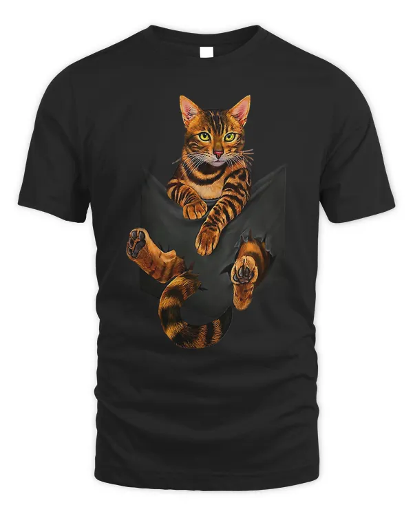 Bengal cat pocket ripper pocket Bengal lover gift T-Shirt