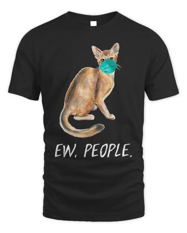 ABYSSINIAN Ew People Cat Wearing Face Mask Premium T-Shirt
