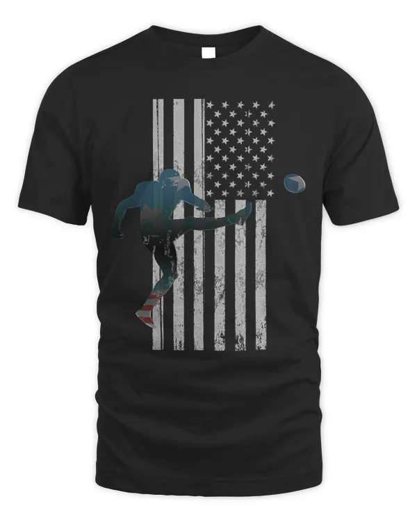 Football T-Shirt, American Flag USA Team Gift Kicker