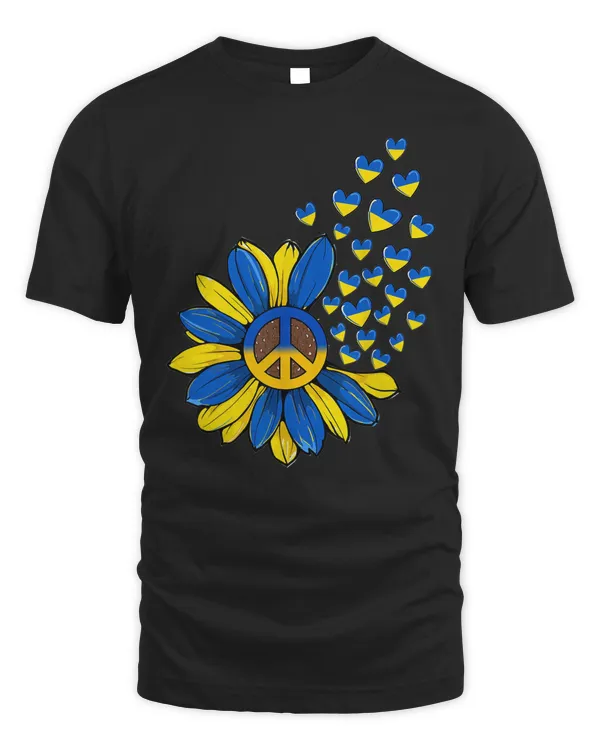 Sunflower Peace Heart Love I Stand With Ukraine Ukrainian T-Shirt Classic T-Shirt