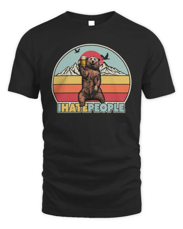 Camping T-Shirt I hate people bear T-Shirt