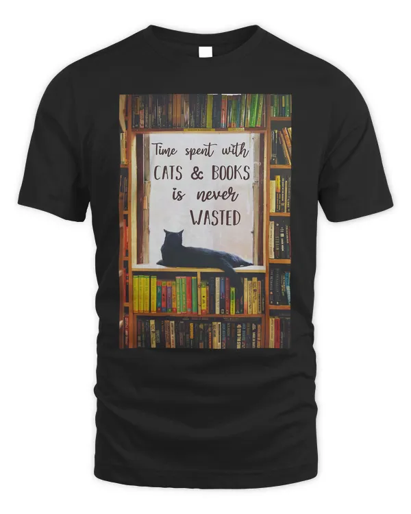 Librarian Time spent with cats and books is never wasted T-Shirt