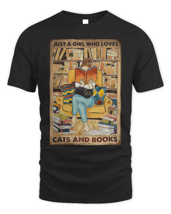 Just A Girl Who Loves Cats And Books T-Shirt