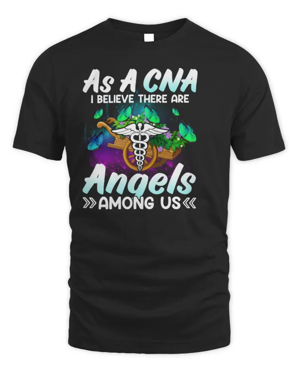 As a CNA I Believe There Are Angels Among Us Butterfly Lover Active T-Shirt