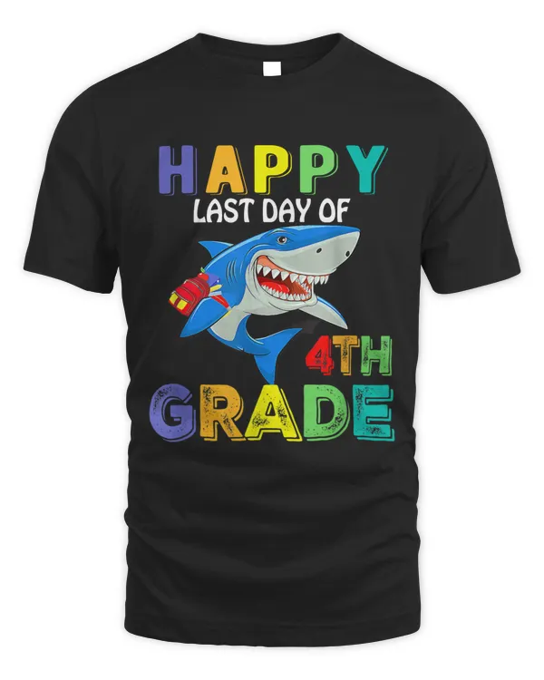 Happy Last Day Of School 2022 Funny 4th Grade Shark