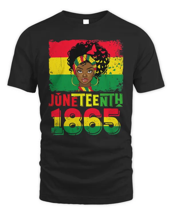 Celebrate Juneteenth Messy Bun Black Women 1865 Juneteenth