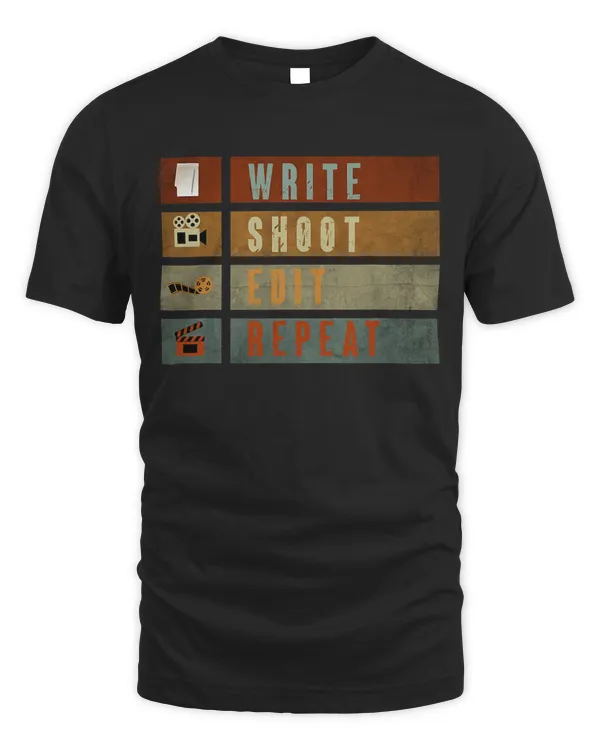 Write Shoot Edit Repeat Movie Filmmaker Funny vintage retro