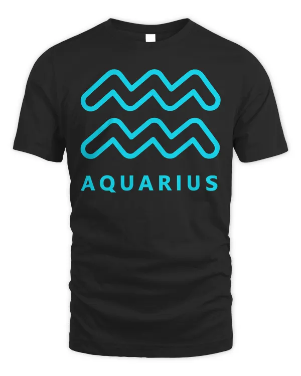 Aquarius Sign Retro Water Bearer Zodiac Symbol Astrology T-Shirt