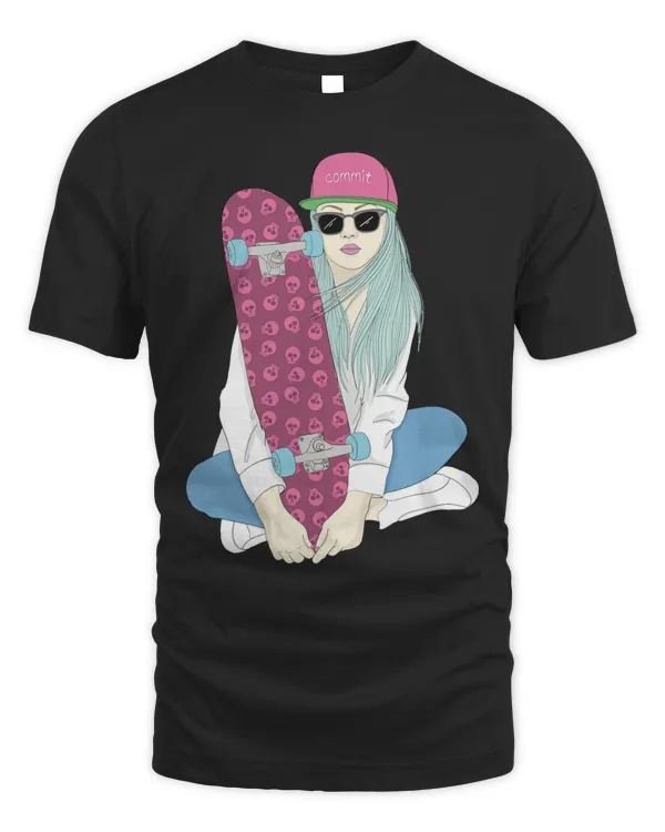 Girls Skate Skateboard Skateboarding Do A Kickflip Girl Long Sleeve T-Shirt
