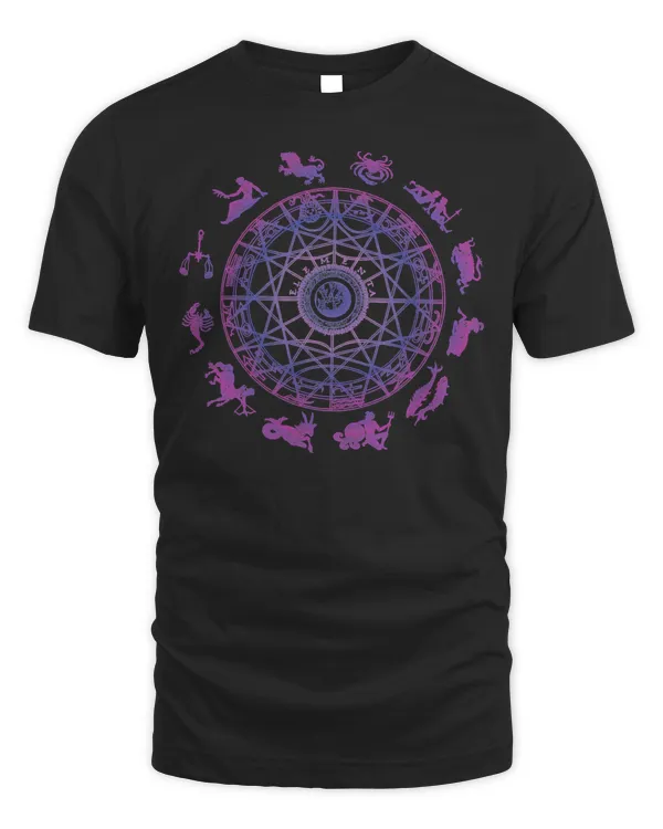 Astrology Wheel, Horoscope Signs, Retro Design T-shirt
