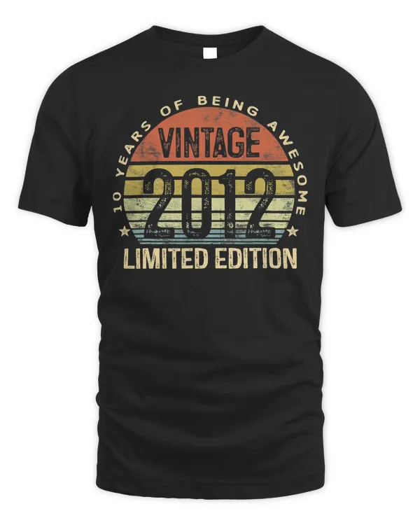 10 Year Old Gifts Vintage 2012 Limited Edition 10th Birthday T-Shirt