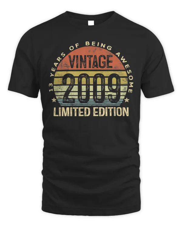 13th Birthday Gifts Vintage 2009 Limited Edition 13 Year Old T-Shirt