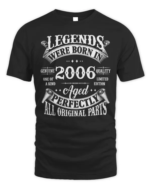 16th Birthday Tee Vintage Legends Born In 2006 16 Years Old T-Shirt