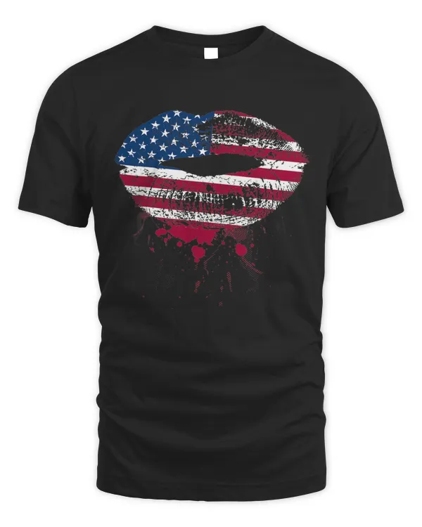 4th Of July - Patriotic Lips T-Shirt