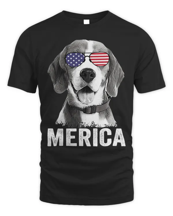 Beagle 4th of July Dog Lover Merica USA Flag Men Women 325 Dog Lover