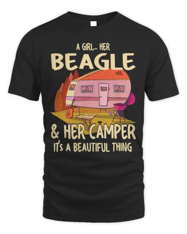 Beagle A Girl Her Beagle and Her Camper English Beagle Dog Lover 3 Dog Lover