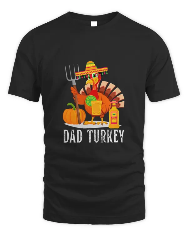 Daddy Turkey Tequila Matching Family Group Thanksgiving T-Shirt